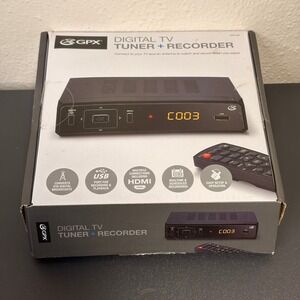 GPX Digital TV Tuner‎ Recorder TVTR149B Black New Open Box HDMI USB 1080p